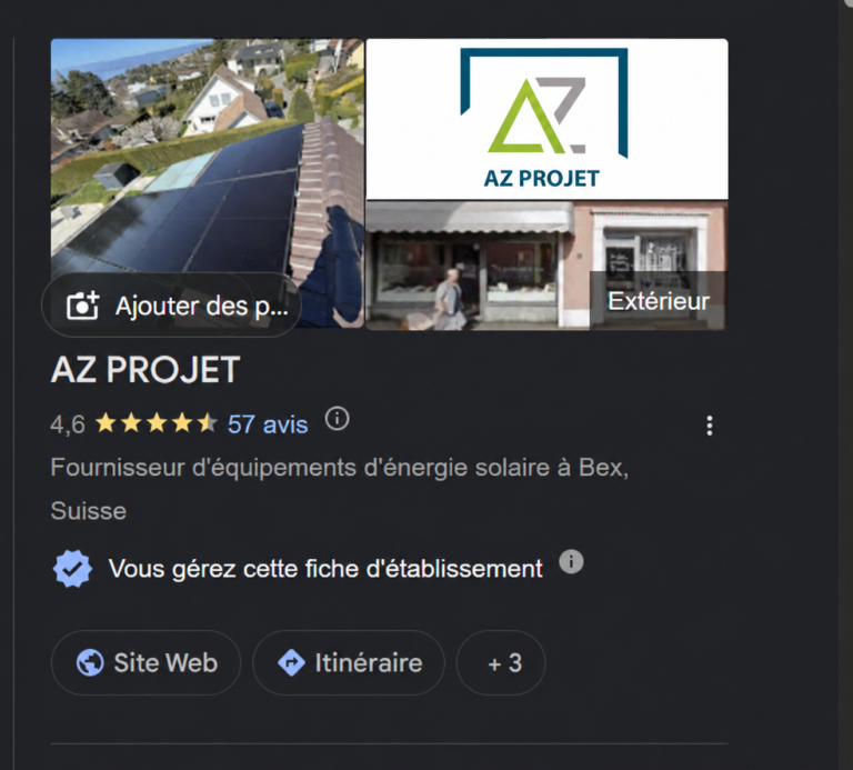 Fiche Google d'AZ Projet : note 4,6 sur 5, 57 avis