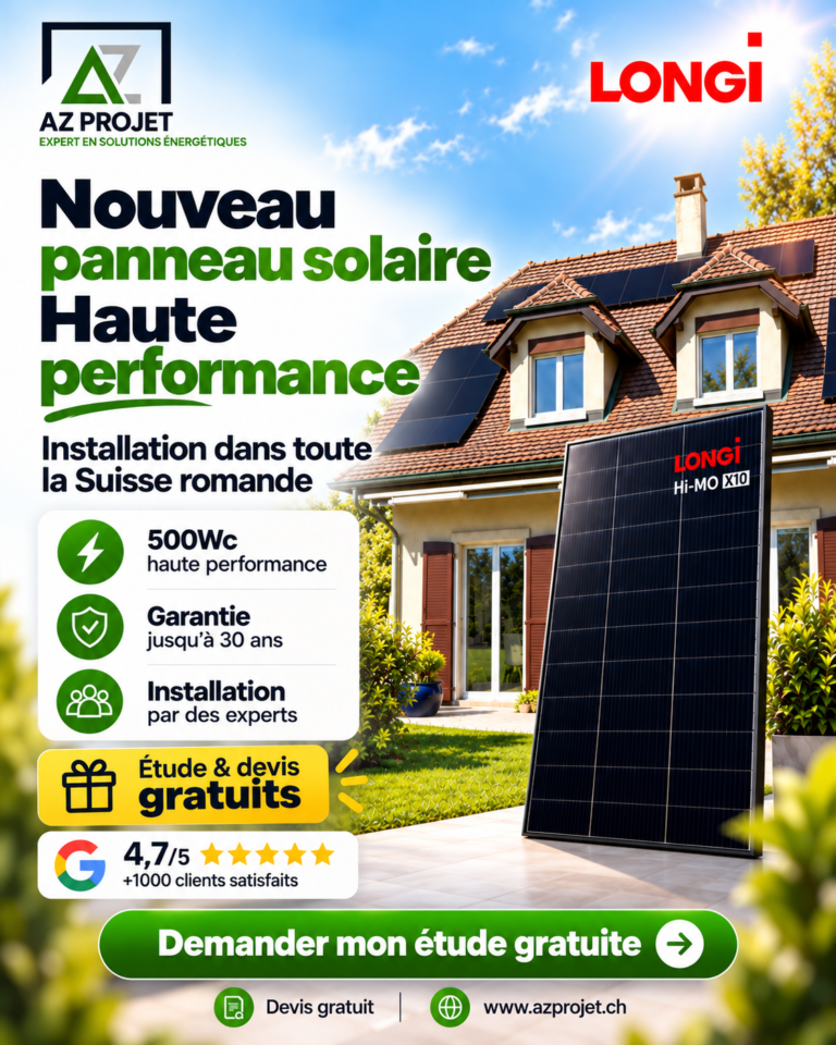 Visuel de campagne AZ Projet : nouveau panneau solaire haute performance